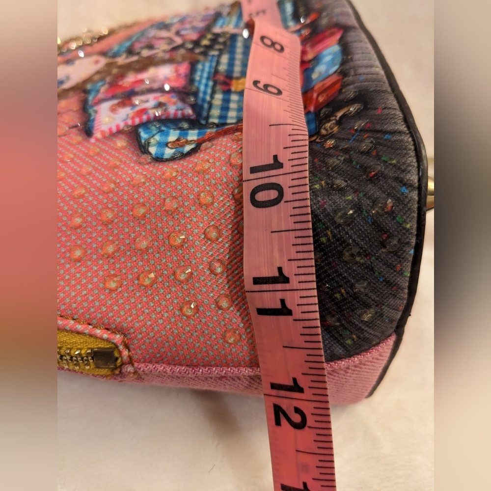 OOAK Pretty in Pink Embellished NICOLE LEE Crossbody Bag NEW - Picture 8 of 16
